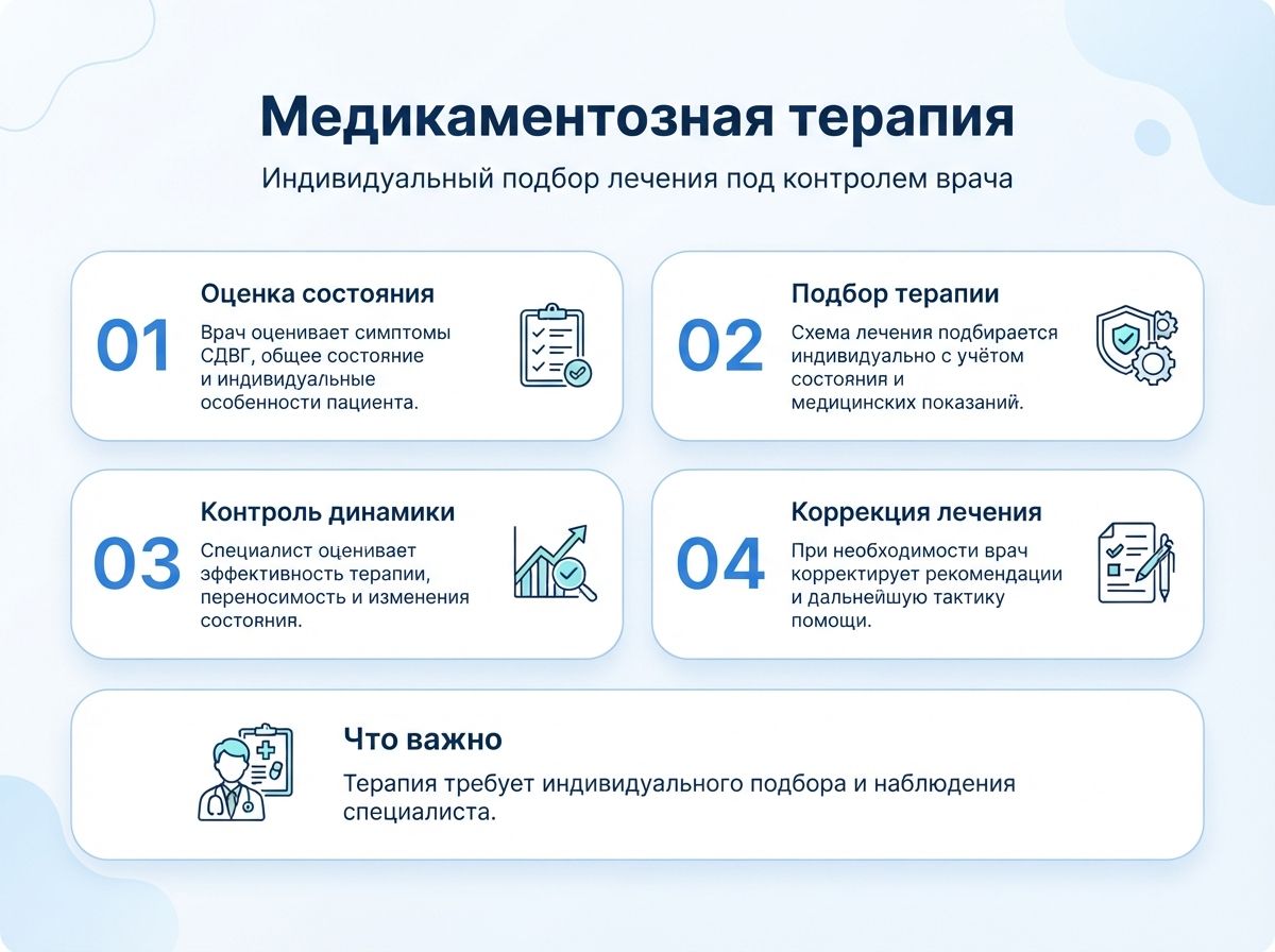 Лечение СДВГ в Уфе у детей и взрослыхинфографика